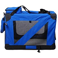 Pawhut D1 – 0015 Plegable Caja de Transporte para Animales 2 Colores 3 Medidas- Color Azul